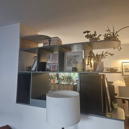 open shelving room divider