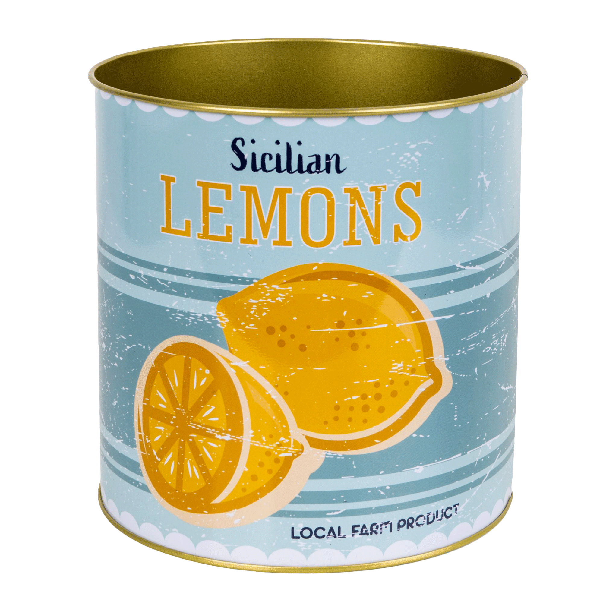Candlelight Yellow Metal Tin can pot at B&amp;amp;Q