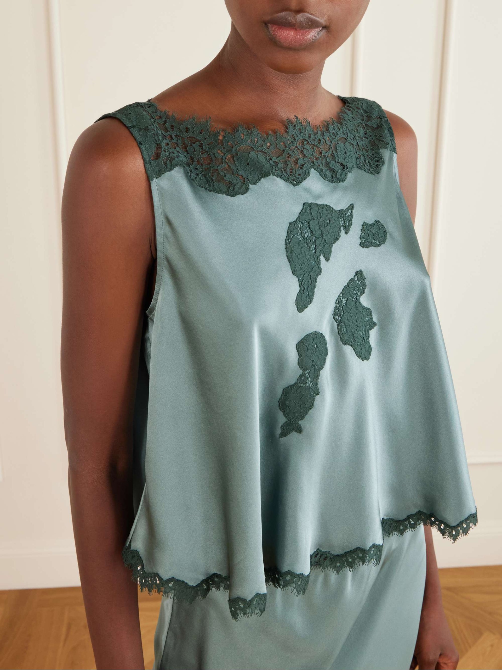 Valerina Lace-Trimmed Silk Cami