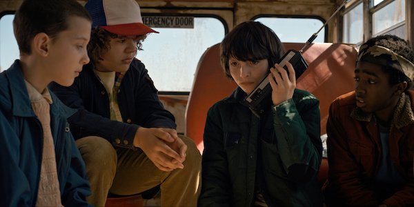 Stranger Things kids hiding in the bus