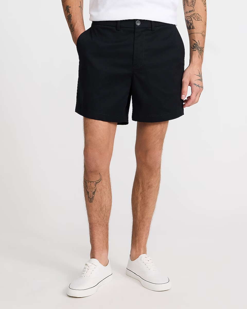 Express, 6" Comfort Waist Hyper Stretch Slim Chino Shorts