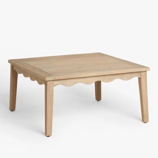 Wooden coffee table with wavy edge