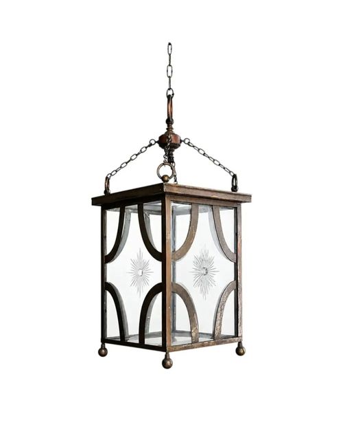 A Large 19th Century Brass English Hallway Lantern