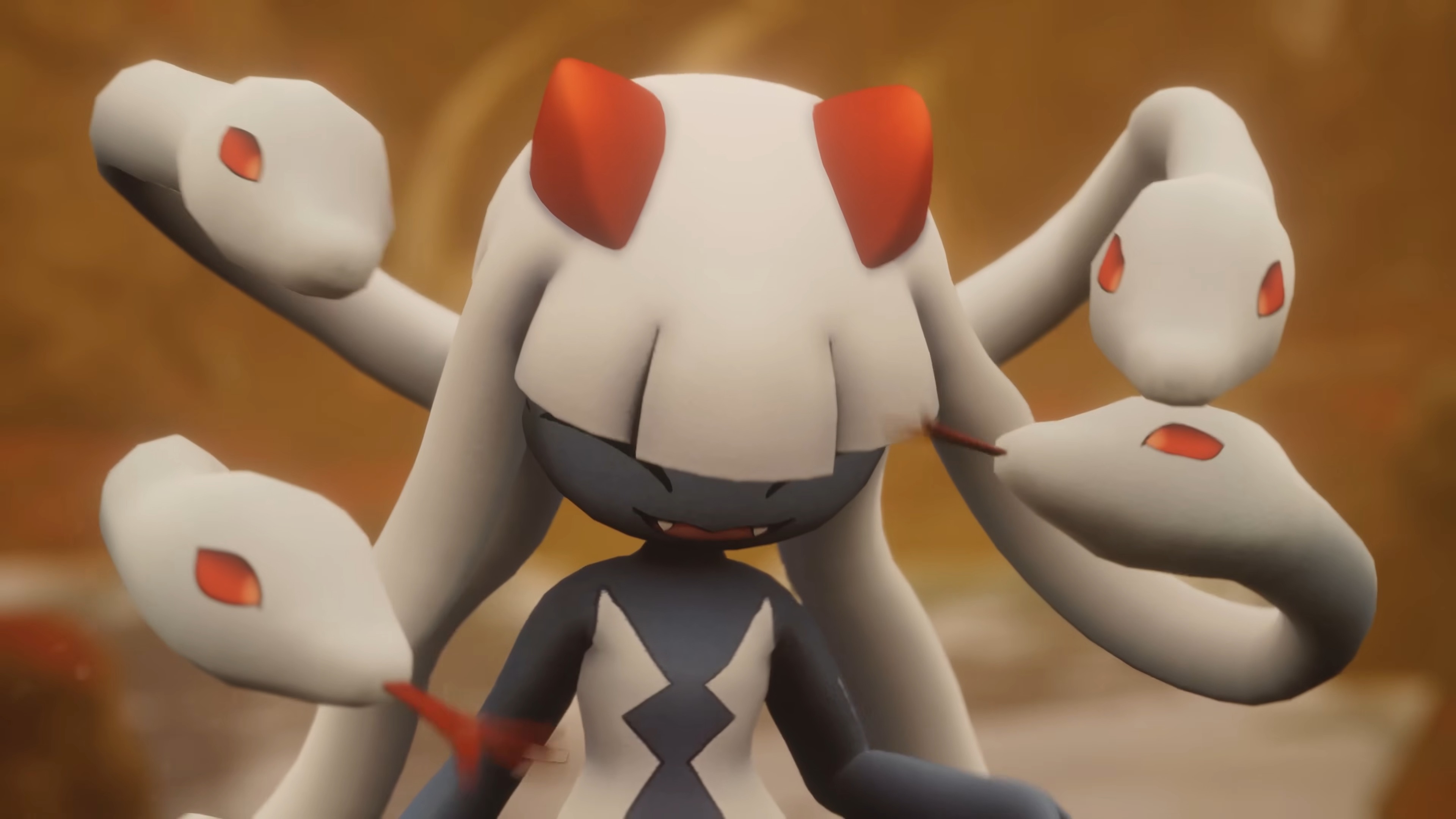 Palworld 1.0 launch trailer screenshot shows a smiling Pal with snakes for hair