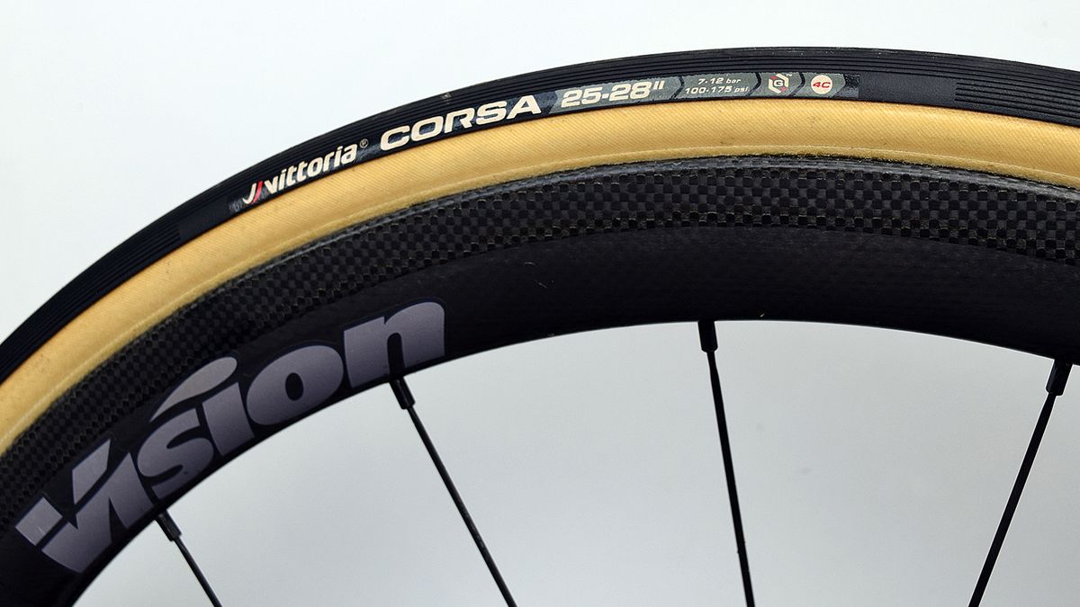 Paired with the Vision tubulars, the team were running Vittoria's previous-generation Corsa G+ tubular tyres, rather than the Graphene 2.0 tyres launched last year