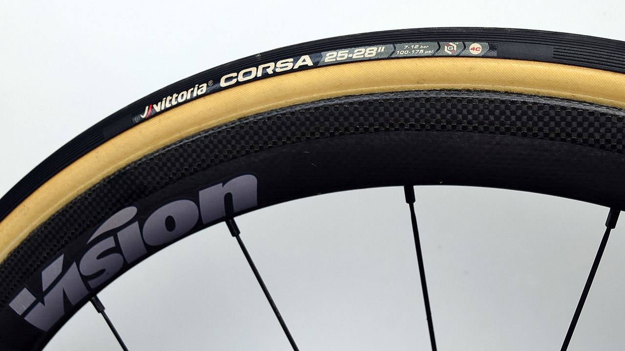 Paired with the Vision tubulars, the team were running Vittoria's previous-generation Corsa G+ tubular tyres, rather than the Graphene 2.0 tyres launched last year
