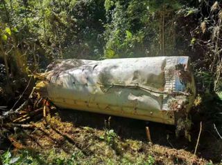 A spent booster found in Yunnan province, south of the Xichang launch center.