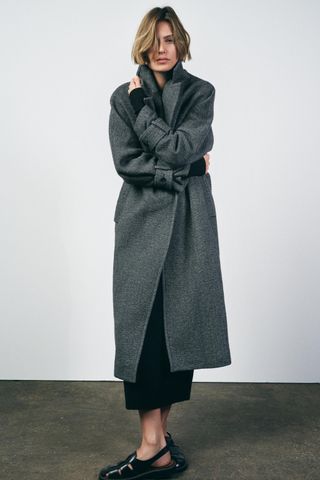 Wool Blend Coat Zw Collection