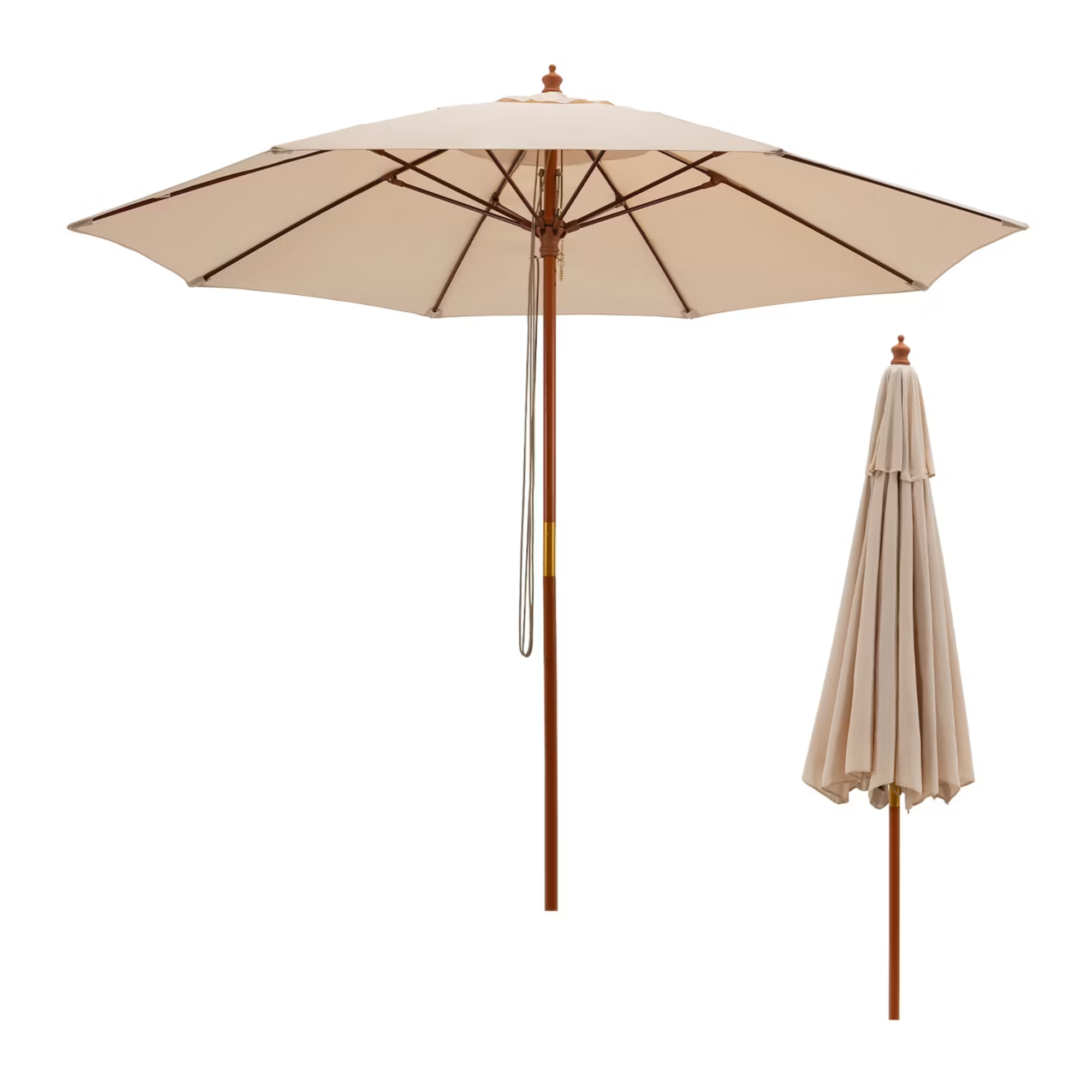 a tan outdoor umbrella