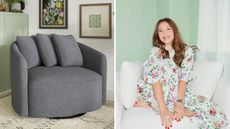 Beautiful Drew Chair on left, Drew Barrymore on right