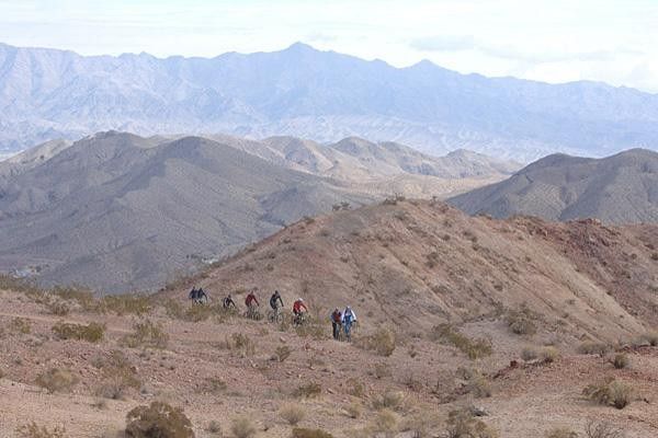 Snaking up the trail at Bootleg Canyon.