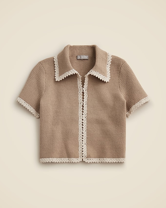 Crochet Short-Sleeve Cardigan
