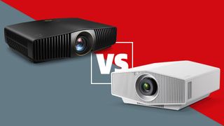 A graphic showing the BenQ W5850 projector and Sony vpl-XW5000ES projector next to each other