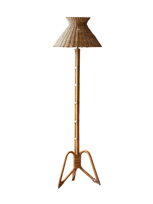 Millie Rattan Floor Lamp Set