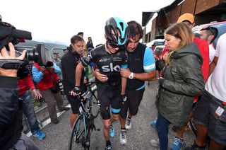 A sore looking Chris Froome (Team Sky)