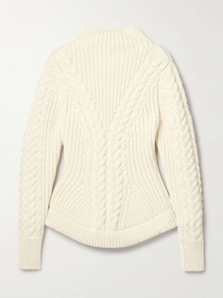 Cable-Knit Wool and Cashmere-Blend Turtleneck Sweater