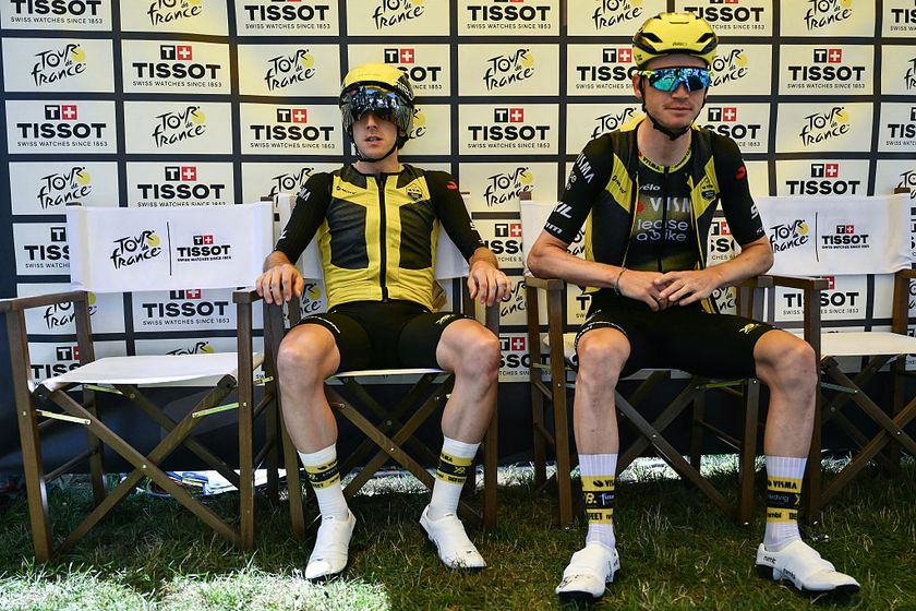 2025 Tour de France: Simon Yates (l) and Sepp Kuss before stage 13