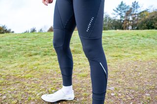 Ankle details on a pair of Van Rysel RCR bib tights