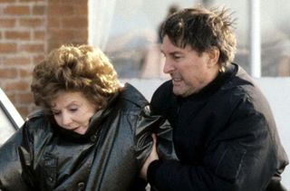 No Merchandising. Editorial Use Only Minimum use fee £50 Mandatory Credit: Photo by ITV/REX/Shutterstock (669486hz) 'Coronation Street' TV - 1989 - Rita Fairclough (Barbara Knox) tries to escape from Alan Bradley (Mark Eden) in Blackpool. ITV ARCHIVE