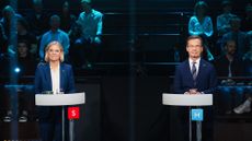 Sweden's two main prime ministerial candidates in a televised debate three dates before votes closed in the Swedish national election