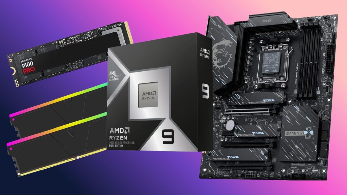 Save $1,289 when you build an extreme PC with these top-tier components — combo deal features AMD's Ryzen 9 9950X3D2 processor along with an 8TB 9100 Pro SSD, MSI X870E motherboard, and 32GB of DDR5-6000 memory