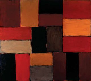 The Duke of Devonshire's favourite painting, Wall of Light Red Day Leaving by Sean Scully.