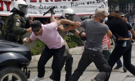 Protesters clash with police in Athens