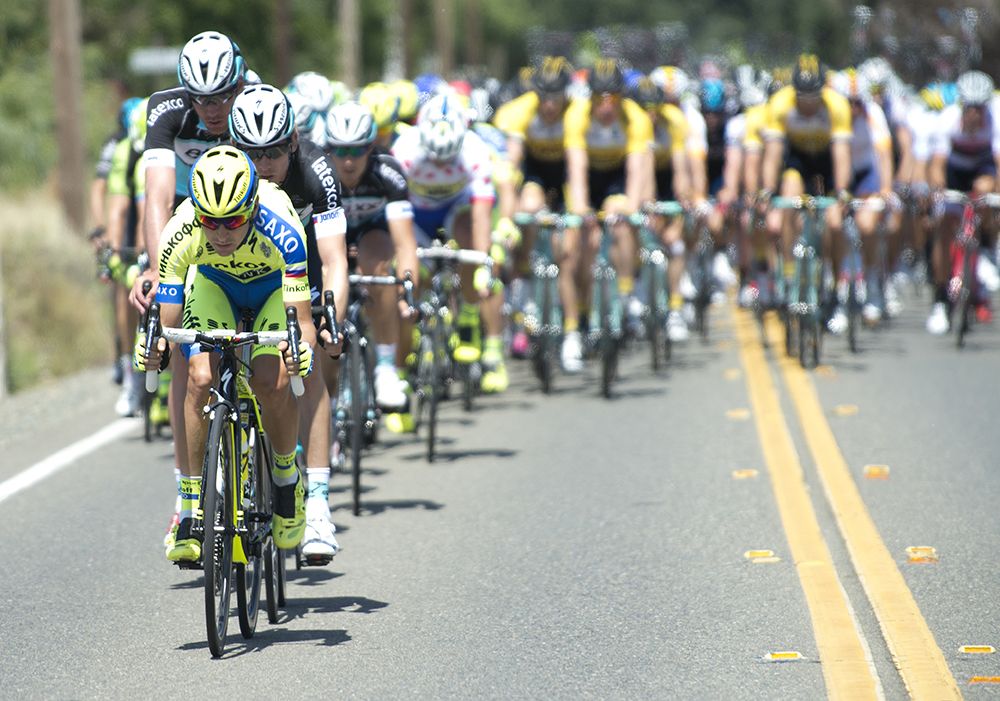 Tinkoff-Saxo on front of the bunch