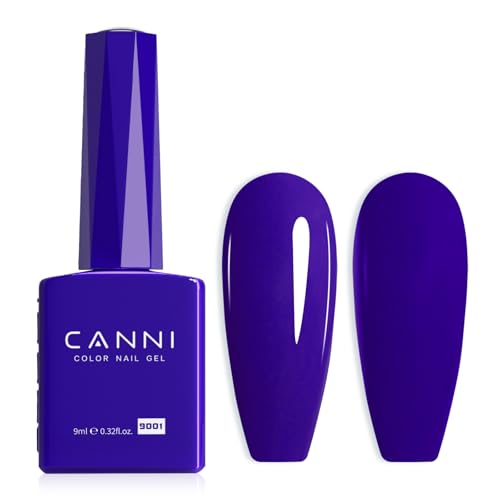 Canni Royal Purple Gel Nail Polish, 1pcs Dark Cobalt Blue Gel Polish Color High Gloss Soak Off U V Nail Manicure Salon Diy