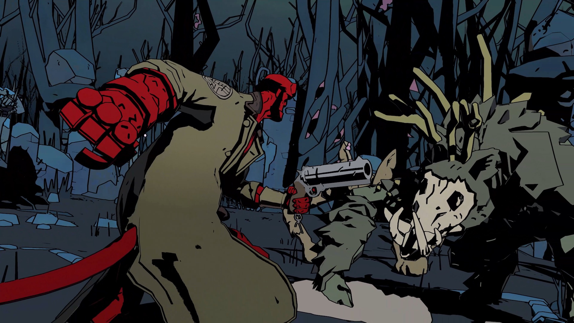 Hellboy Web of Wyrd screenshot showing Hellboy in combat