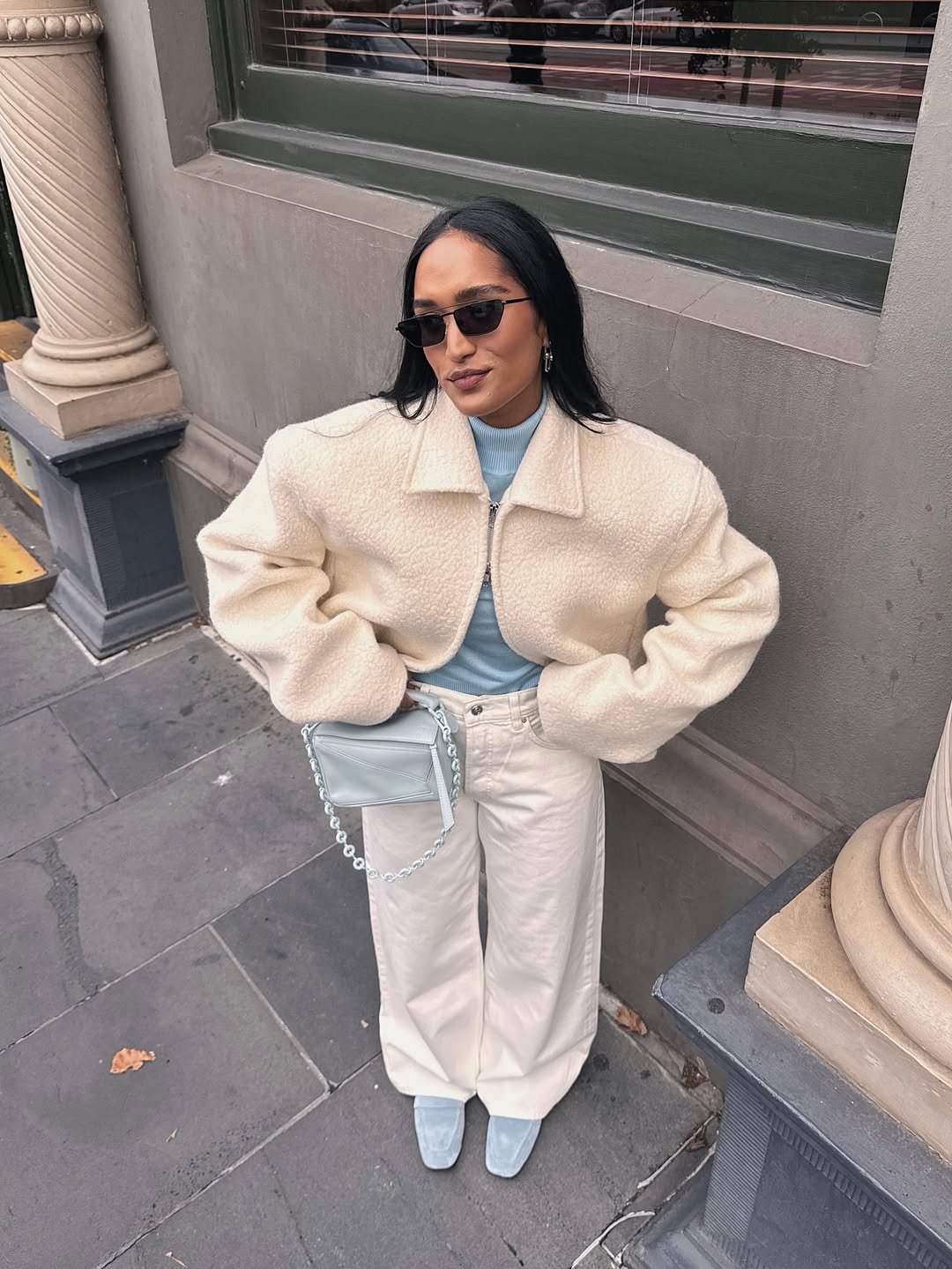 Div Ravindran in a teddy coat.