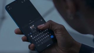 There's a 'chin' bezel below the screen, housing the Nokia logo