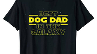 Best Dog Dad In The Galaxy Best Dog Dad Ever T-Shirt
If you think you know the best dog dad in the world, why not make it the galaxy instead with this incredible t-shirt?
Based on branding from the Star Wars series, this simple tee will make a bold statement for the doting dog dad in your life, whether it's walkies down the park or at the neighbor's BBQ.