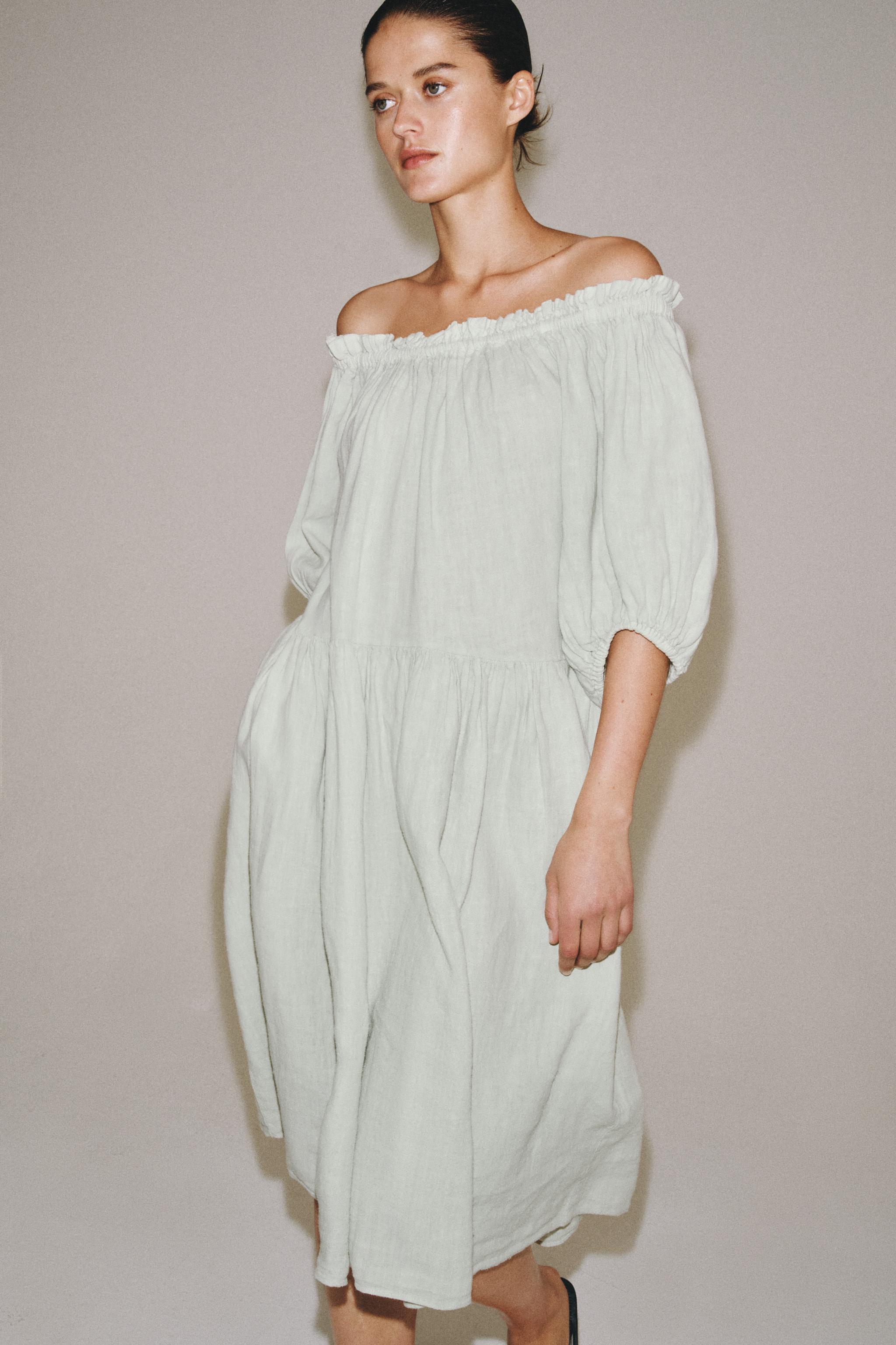 Zw Collection 100% Linen Midi Dress