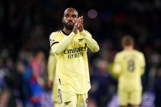 Alexandre Lacazette claps the fans