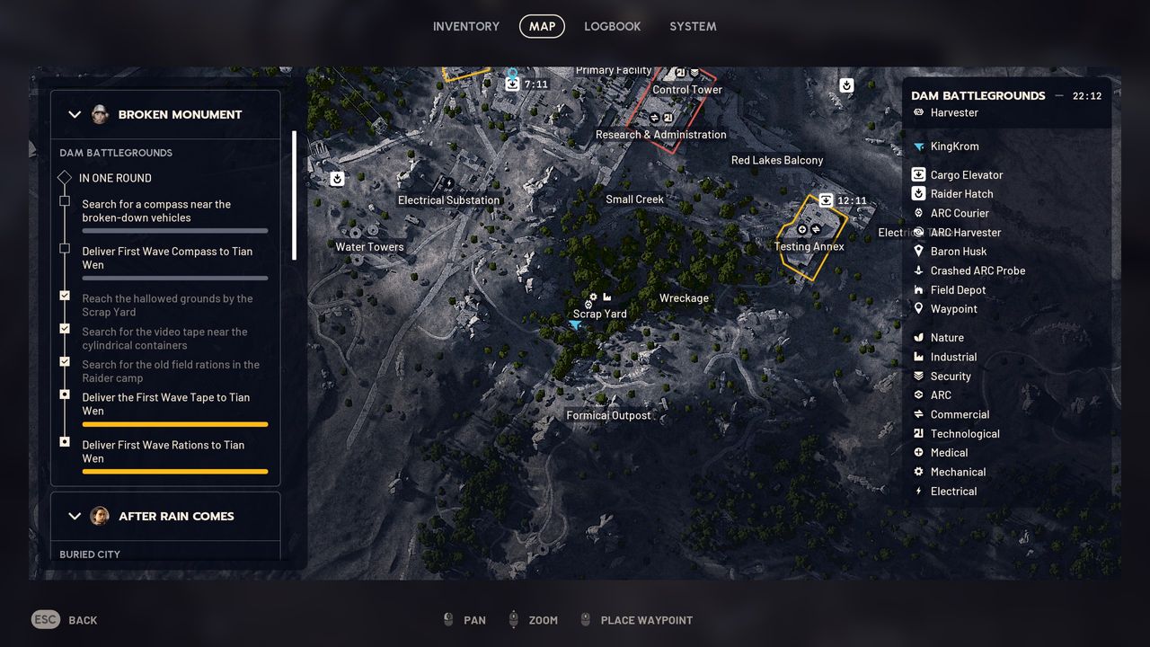 Arc Raiders Broken Monument - Compass location