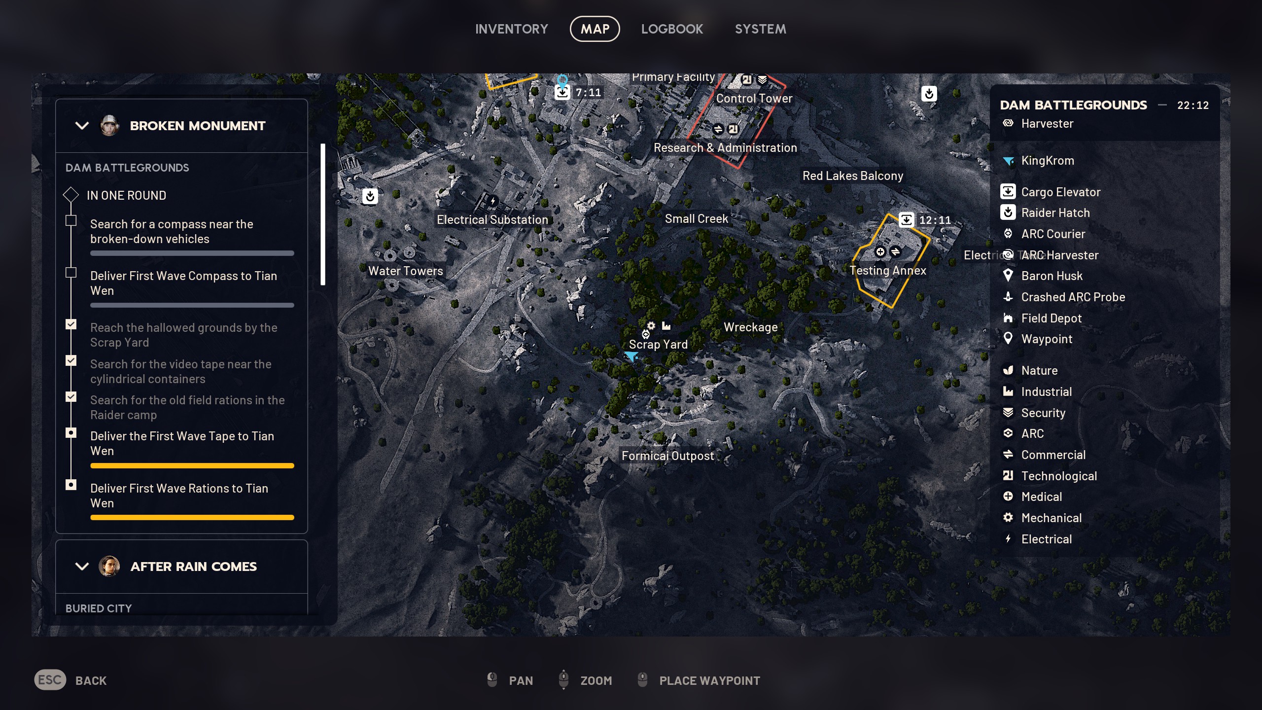 Arc Raiders Broken Monument - Compass location