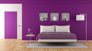 Purple bedroom walls
