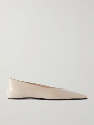 Toteme cream-colored pointed-toe flats