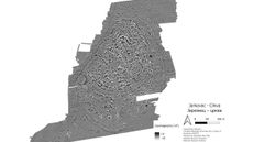 A black and white map of a settlement in Serbia.