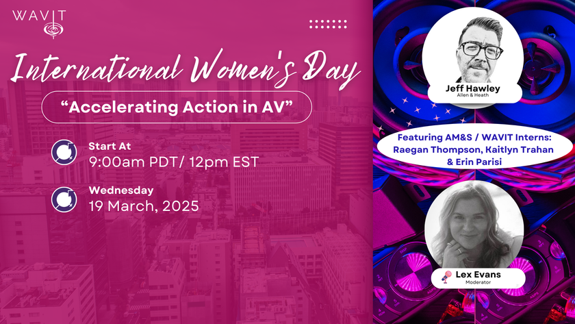 The WAVIT pink promo for its International Women&#039;s Day virtual event.