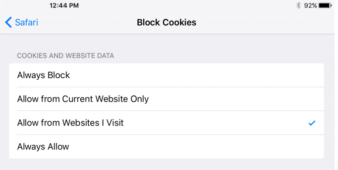 safari block cookies for specific site