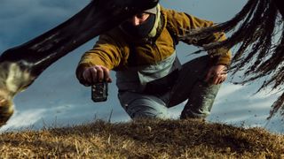 The GoPro Mission 1 Pro with point-and-shoot grip