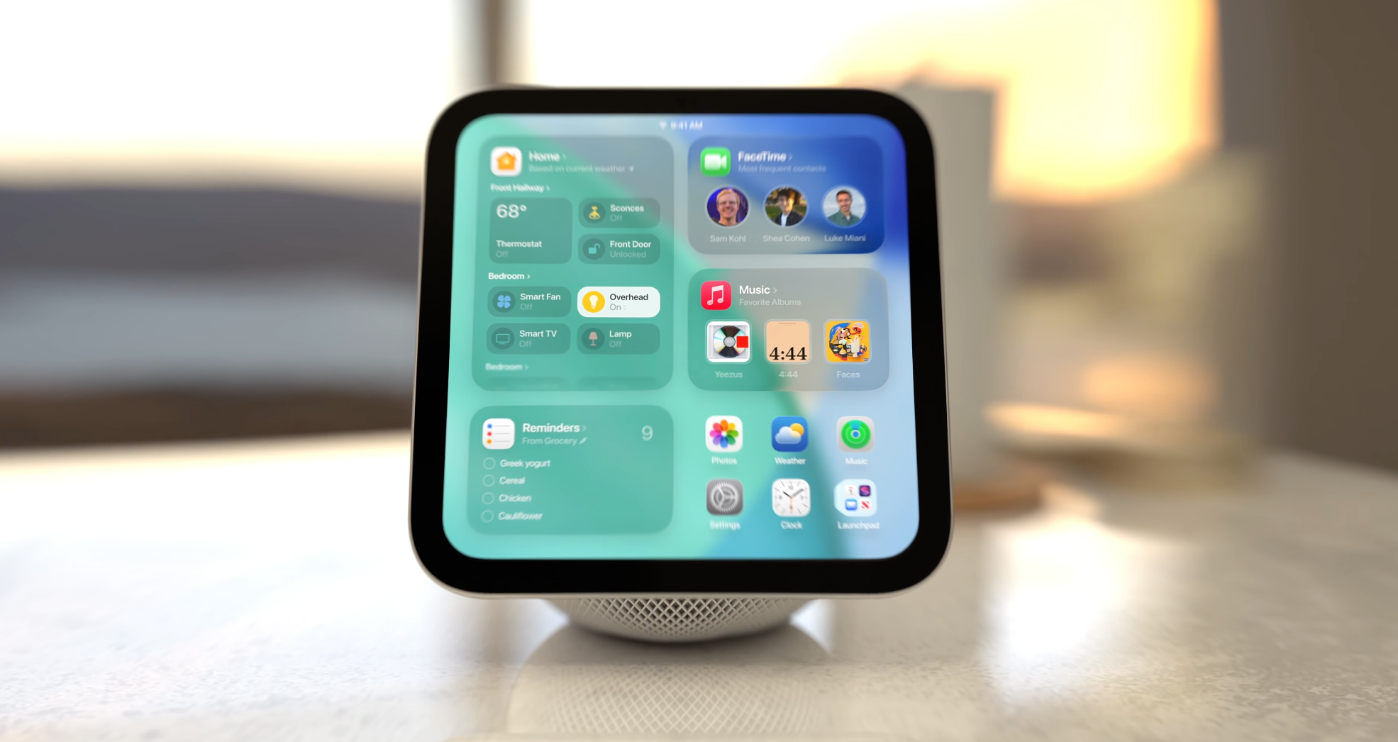 A render of what the Apple HomePad could look like