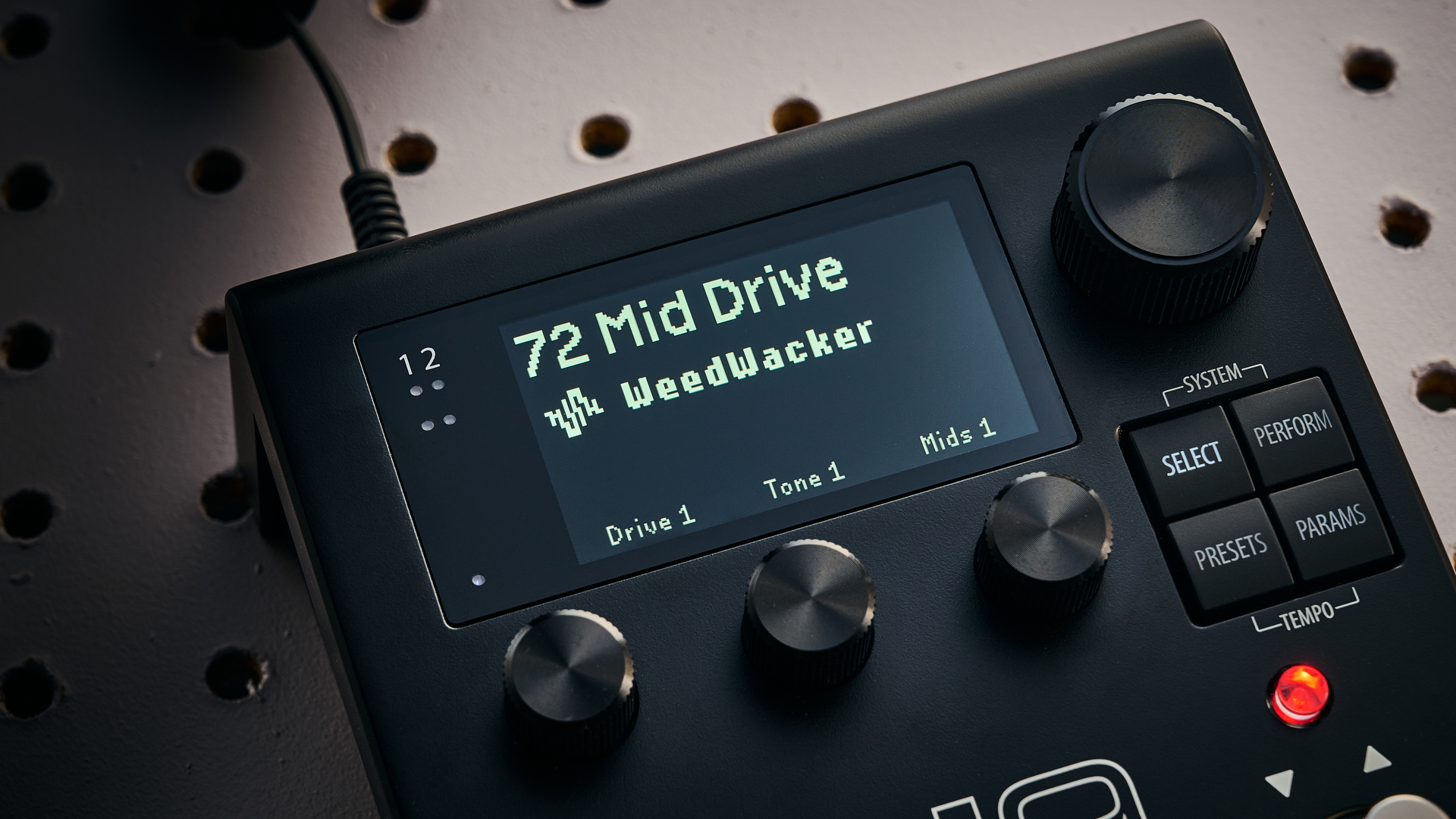 Close up of the screen on the Eventide H9 Harmonizer Gen 2 multi-effects pedal