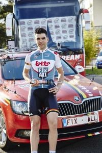 Tony Gallopin shows off the new look Lotto Fix ALL colours