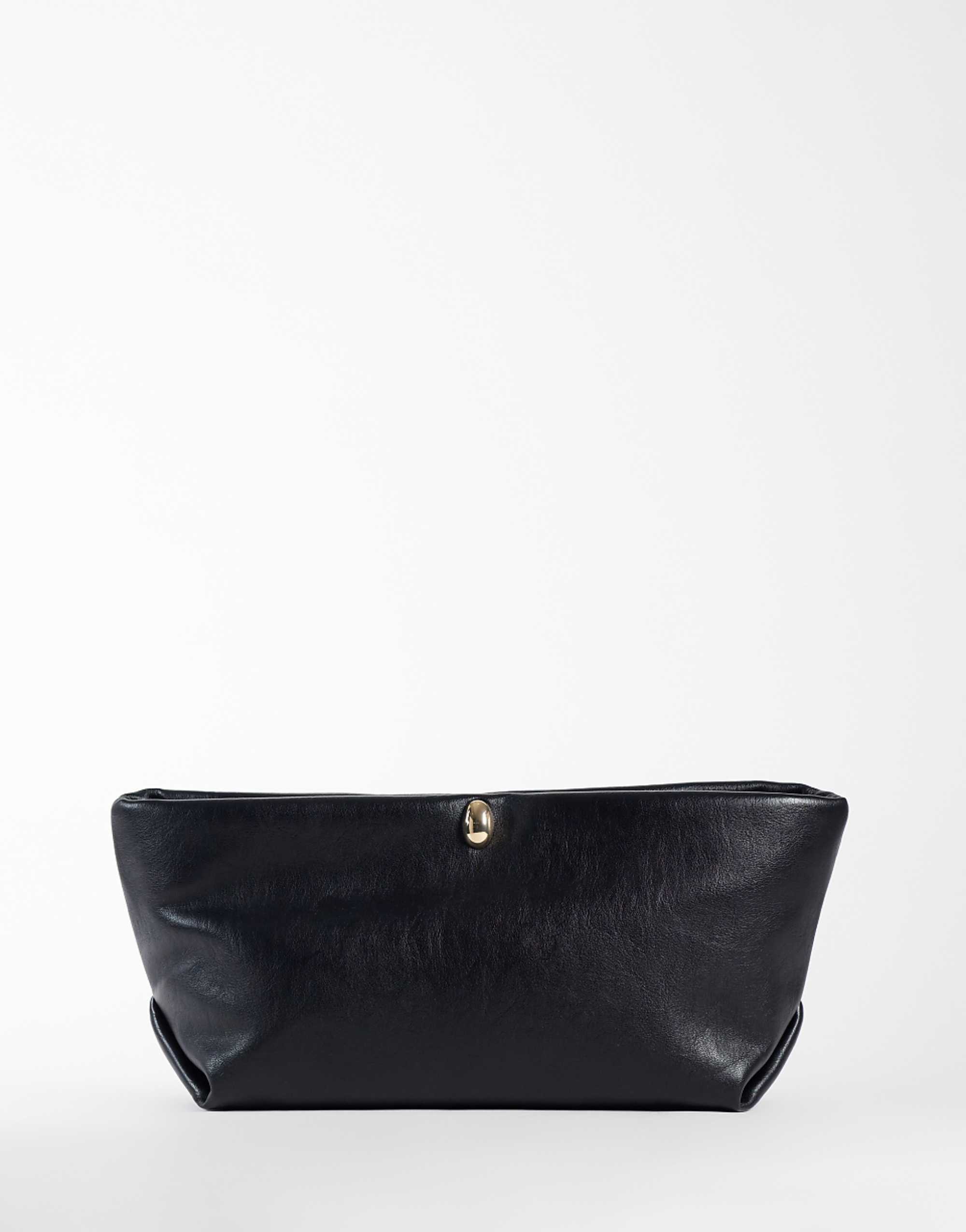 Asos Design Lock Hardware Soft Clutch in Black