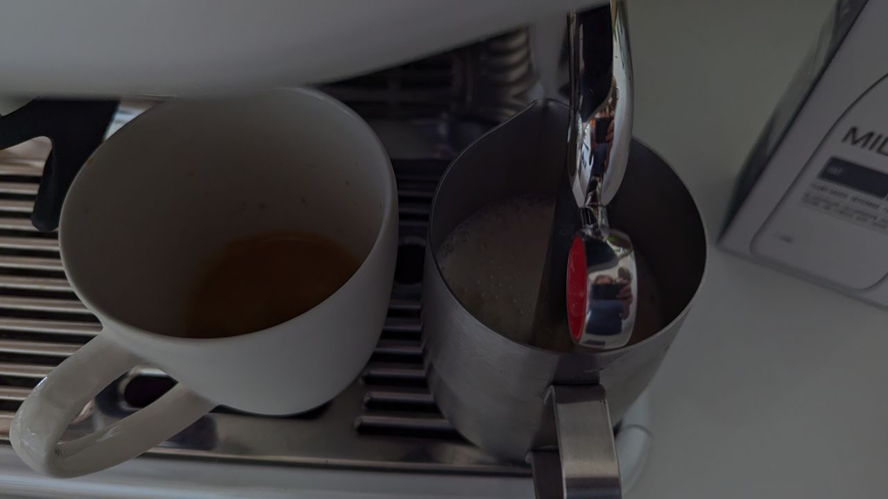 The Barista Touch Impress in various stages of use