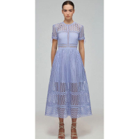 Lilac Guipure Lace Midi Dress, Was$555/£380 , Now $390/£270