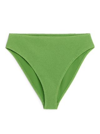 Mid Waist Crinkle Bikini Bottom - Green - Arket Gb